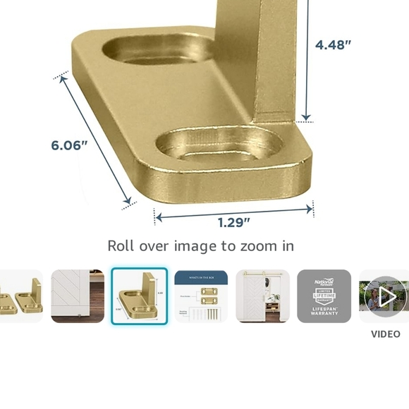 N700-113 brushed gold interior sliding barn door (346) - Picture 2 of 7